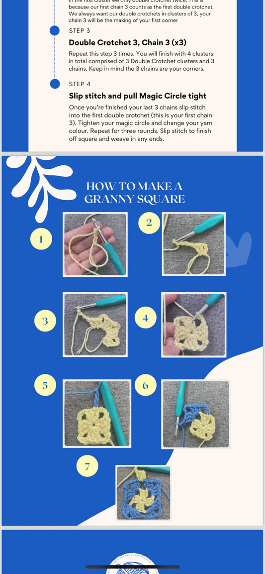 PATTERN ONLY- Crochet Granny Square Sunglass case for Beginners