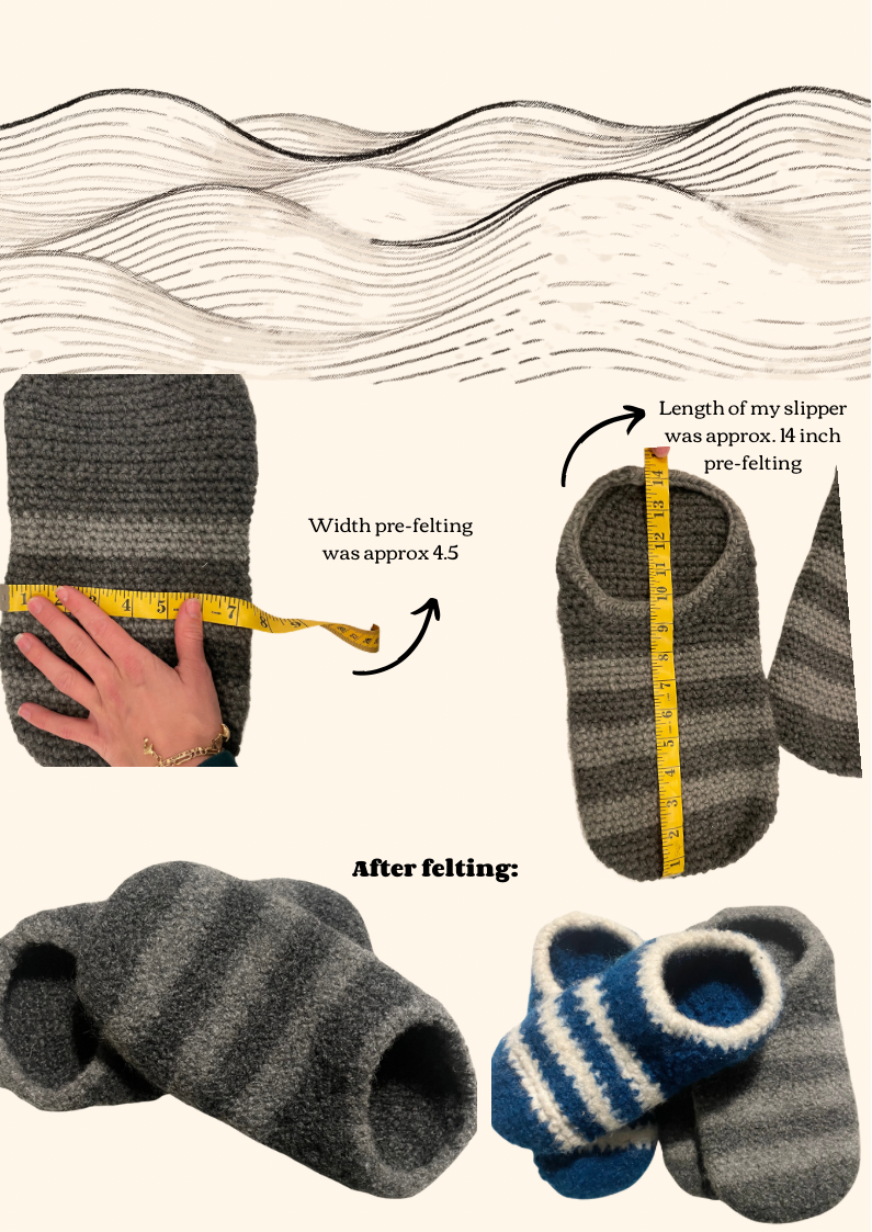 Felted Slippers Pattern-PDF ONLY