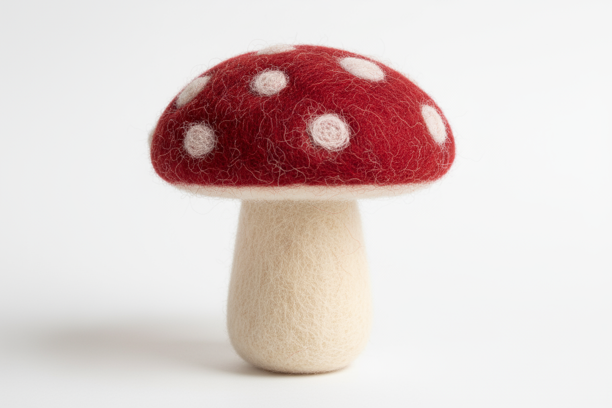 needle-felted mushroom