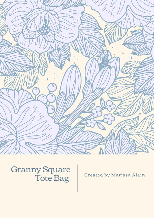 PATTERN ONLY- Crochet Granny Square Tote bag