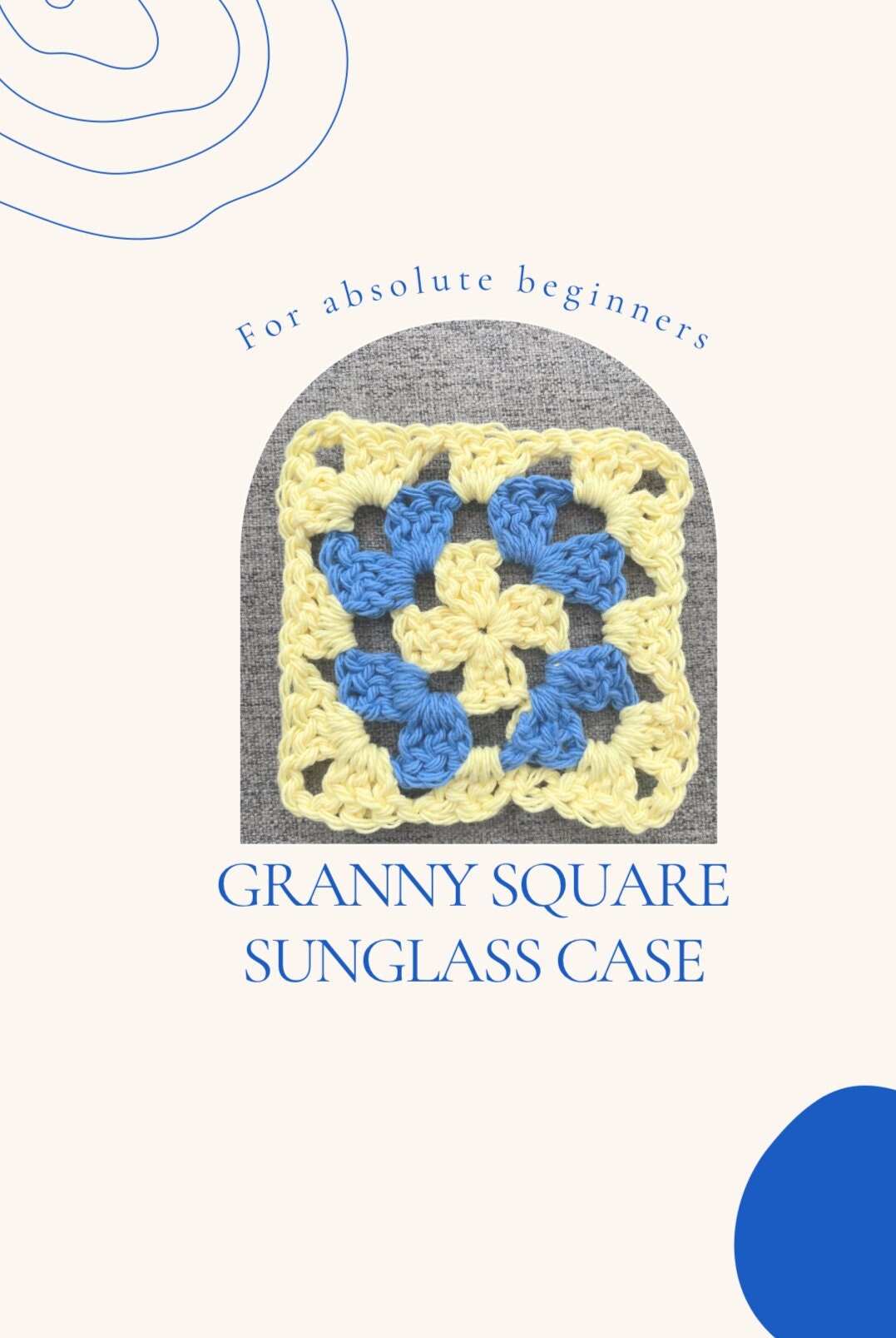 PATTERN ONLY- Crochet Granny Square Sunglass case for Beginners